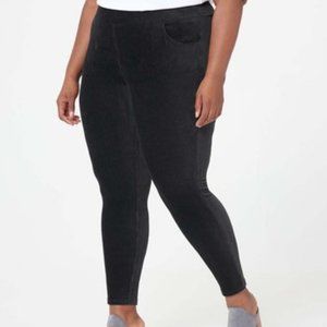 Denim & Co., Black Smooth Waist Knit Cord Leggings, Petite Plus 5X, NWOT